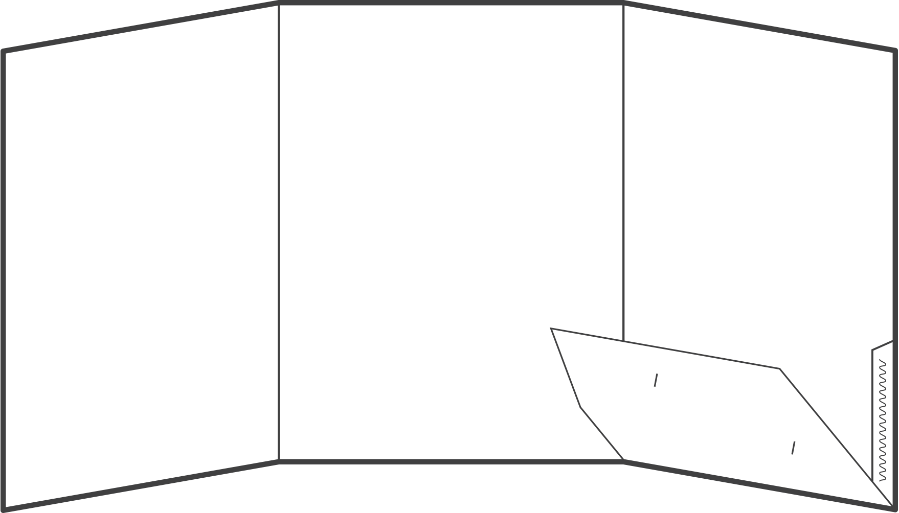 A drawing of this type of folder